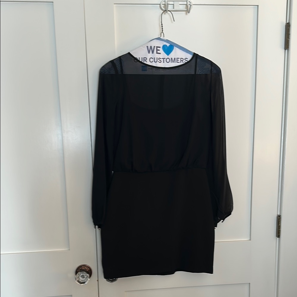 Banana Republic Black Sheath Dress with Bishop Sleeves